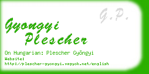 gyongyi plescher business card
